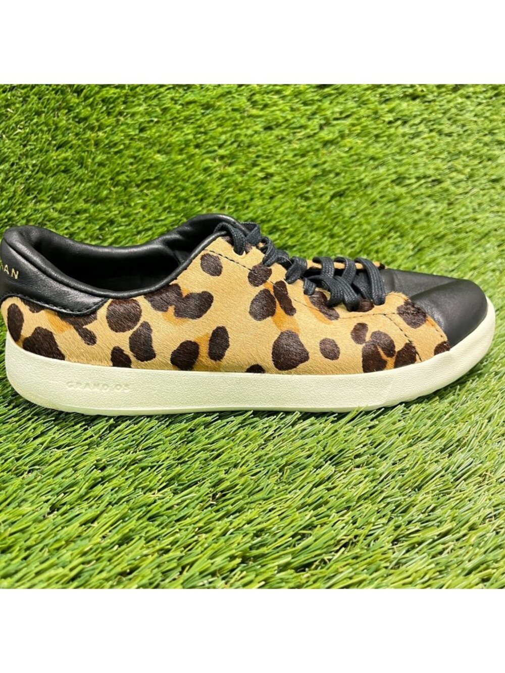 Cole Haan GrandPro Leopard Print Women Size 7.5 Black Brown Casual Shoes Sneaker